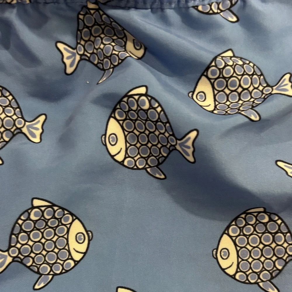 The Beaufort Bonnet Company Blue Fish Pattern Swim Trunks - Picture 3 of 4